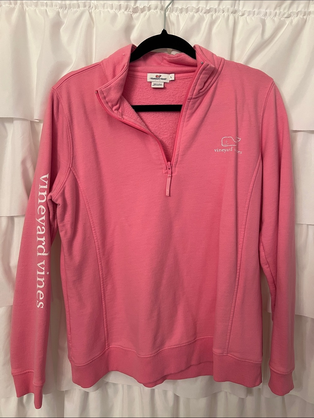 Vineyard Vines Bubblegum Pink Half-Zip Pullover Size L
